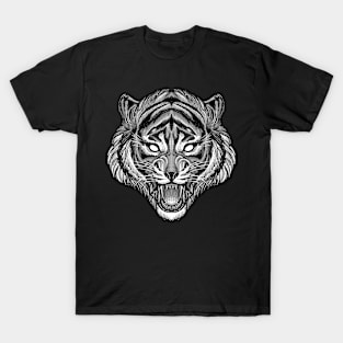 Tiger head black and white T-Shirt